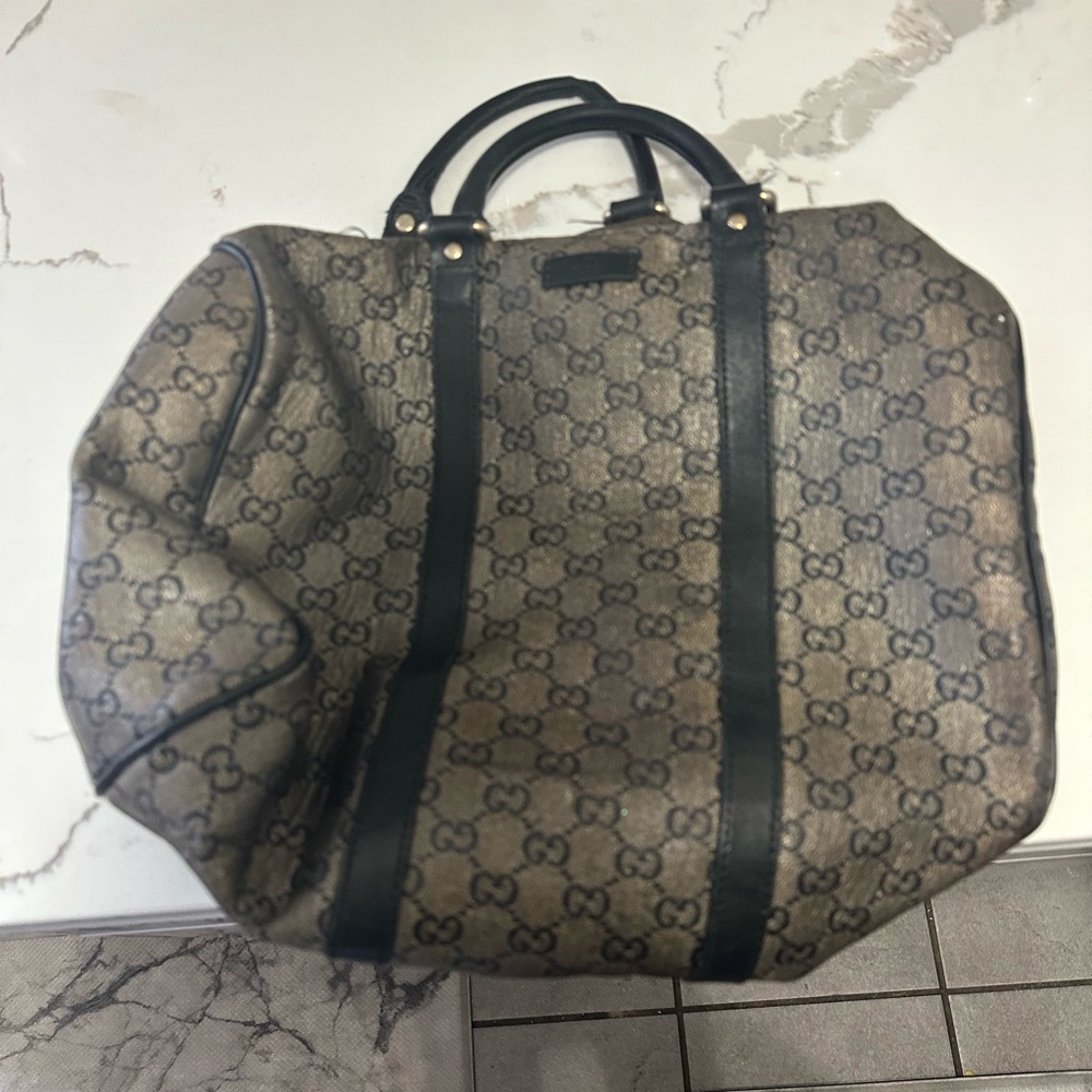 Authentic GUCCI Crystal Monogram Medium Joy Boston Black